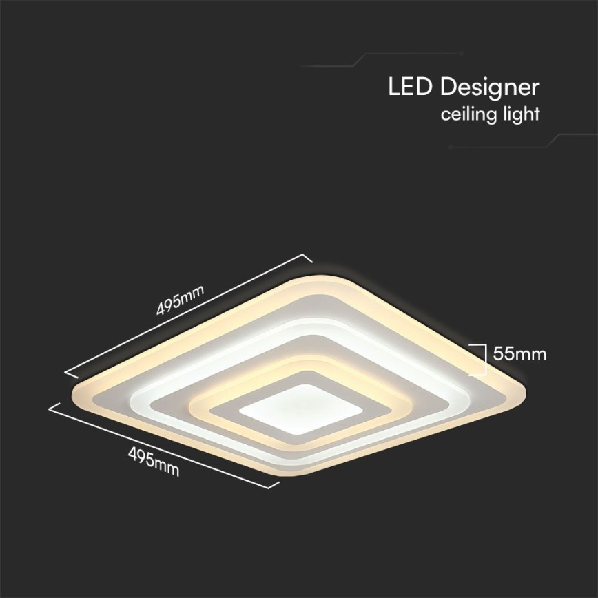 LED Stmívatelné stropní svítidlo LED/77W/230V 3000-6500K + dálkové ovládání