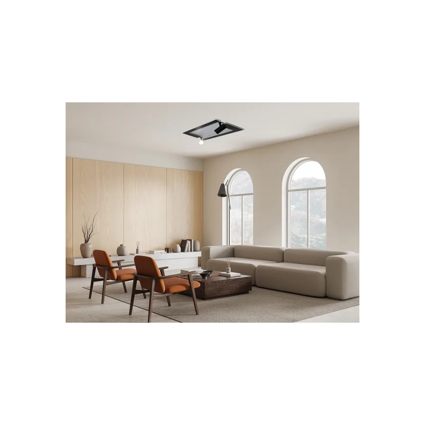 LED Stmívatelné stropní svítidlo LED/80W/230V 3000-6500K černá + dálkové ovládání
