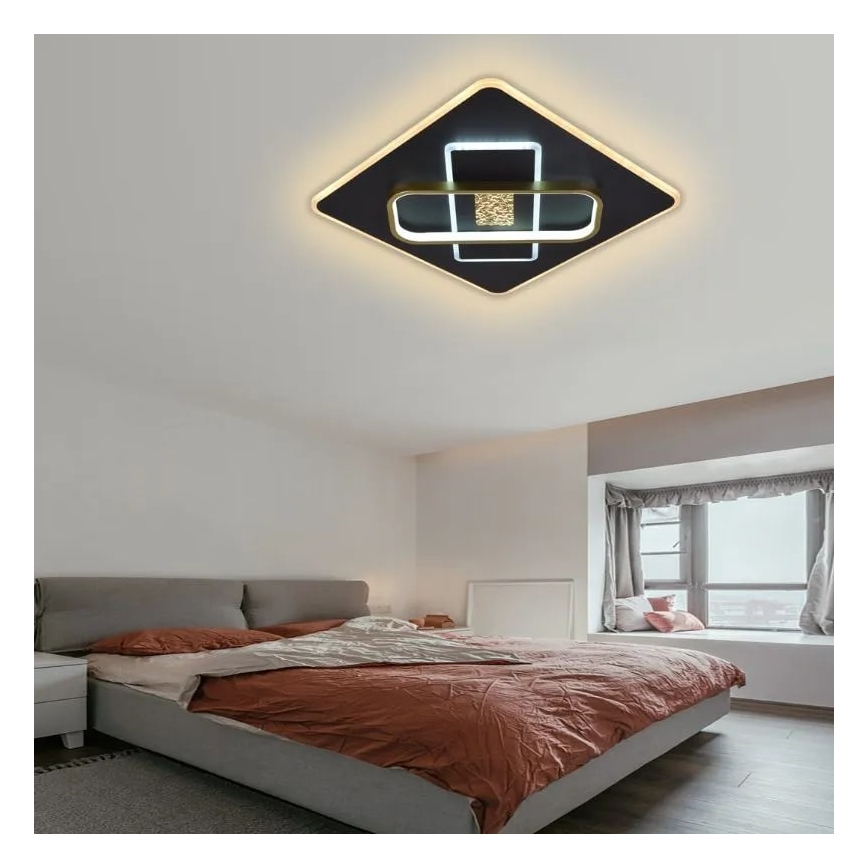LED Stmívatelné stropní svítidlo LED/90W/230V 3000-6500K černá + dálkové ovládání