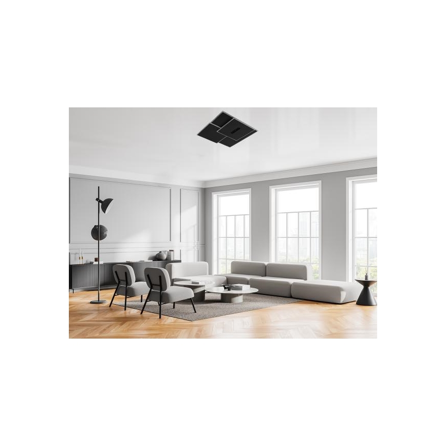 LED Stmívatelné stropní svítidlo LED/95W/230V 3000-6500K černá + dálkové ovládání