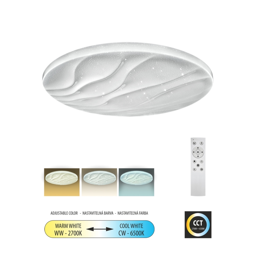 LED Stmívatelné stropní svítidlo LIKA LED/36W/230V 2700-6500K pr. 48 cm + dálkové ovládání