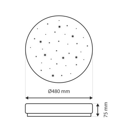 LED Stmívatelné stropní svítidlo LIKA LED/36W/230V 2700-6500K pr. 48 cm + dálkové ovládání