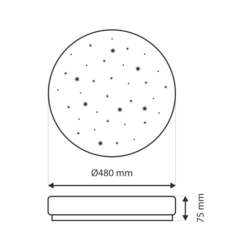 LED Stmívatelné stropní svítidlo LIKA LED/36W/230V 2700-6500K pr. 48 cm + dálkové ovládání