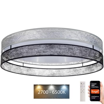 LED Stmívatelné stropní svítidlo LIMA LED/36W/230V 2700-6500K Wi-Fi Tuya + dálkové ovládání černá/stříbrá