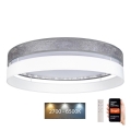LED Stmívatelné stropní svítidlo LIMA LED/36W/230V 2700-6500K Wi-Fi Tuya + dálkové ovládání stříbrná/bílá