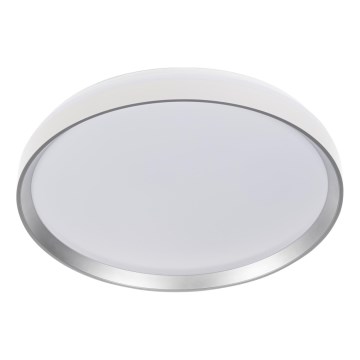 LED Stmívatelné stropní svítidlo LIXAN LED/65W/230V 3000-6500K pr. 48,6 cm bílá/stříbrná + dálkové ovládání
