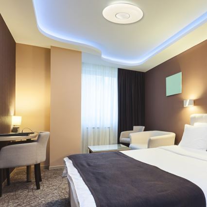LED Stmívatelné stropní svítidlo LYRA LED/36W/230V + dálkové ovládání