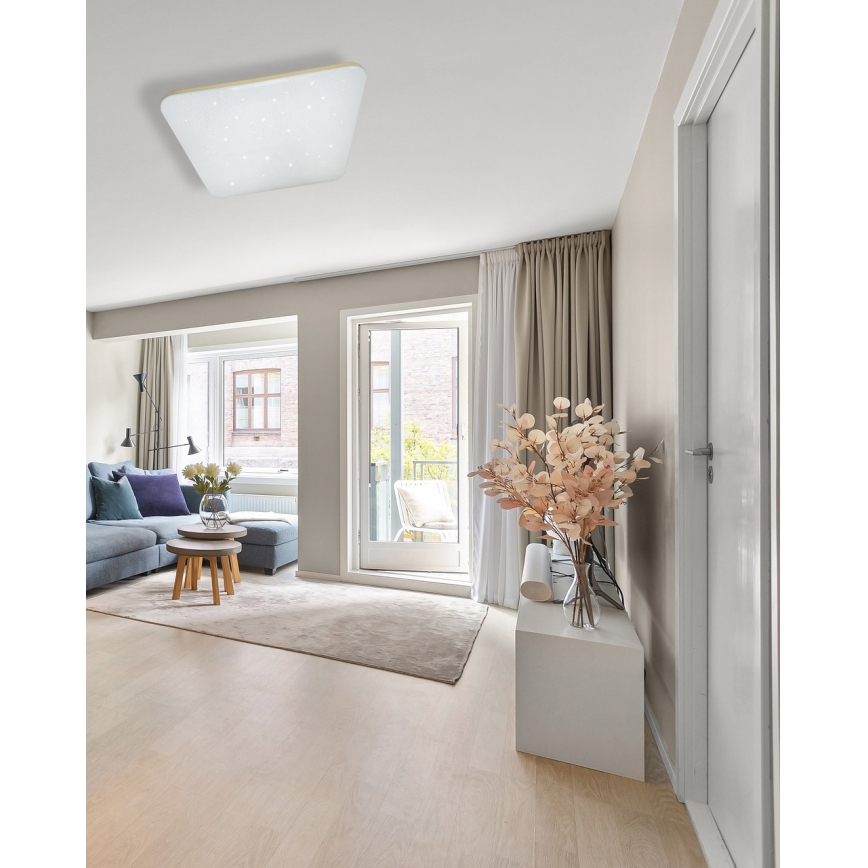 LED Stmívatelné stropní svítidlo MANA LED/60W/230V 2700-6500K 53x53 cm + dálkové ovládání