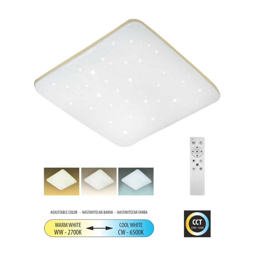 LED Stmívatelné stropní svítidlo MANA LED/60W/230V 2700-6500K 53x53 cm + dálkové ovládání