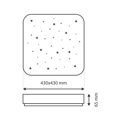 LED Stmívatelné stropní svítidlo NERIS LED/36W/230V 2700-6500K 43x43 cm + dálkové ovládání