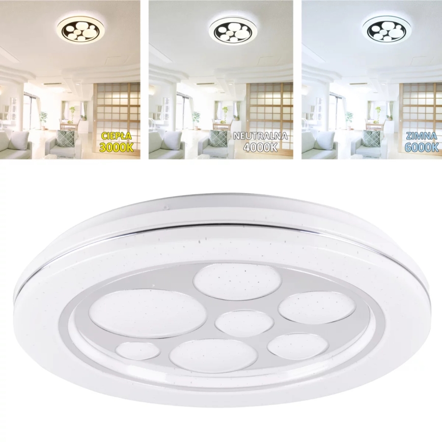 LED Stmívatelné stropní svítidlo PLANET LED/72W/230V pr. 48 cm 3000-6500K + dálkové ovládání