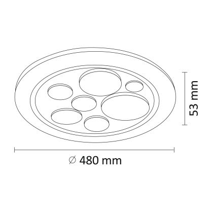 LED Stmívatelné stropní svítidlo PLANET LED/72W/230V pr. 48 cm 3000-6500K + dálkové ovládání