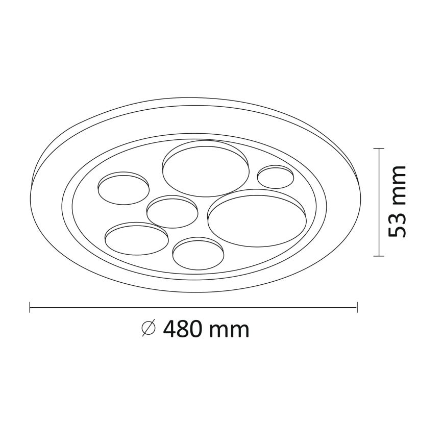 LED Stmívatelné stropní svítidlo PLANET LED/72W/230V pr. 48 cm 3000-6500K + dálkové ovládání