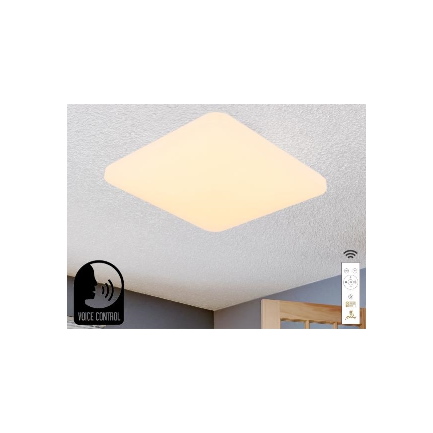 LED Stmívatelné stropní svítidlo s hlasovým ovládáním OPAL LED/48W/230V 2700-6500K bílá + dálkové ovládání