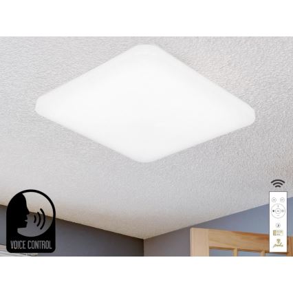 LED Stmívatelné stropní svítidlo s hlasovým ovládáním OPAL LED/48W/230V 2700-6500K bílá + dálkové ovládání