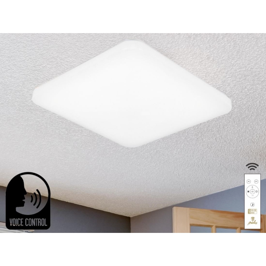 LED Stmívatelné stropní svítidlo s hlasovým ovládáním OPAL LED/48W/230V 2700-6500K bílá + dálkové ovládání