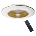 LED Stmívatelné stropní svítidlo s ventilátorem ARIA LED/38W/230V 3000-6000K zlatá + dálkové ovládání