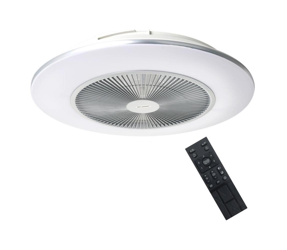 Milagro LED Stmívatelné stropní svítidlo s ventilátorem ARIA LED/38W/230V stříbrná + DO MI1979