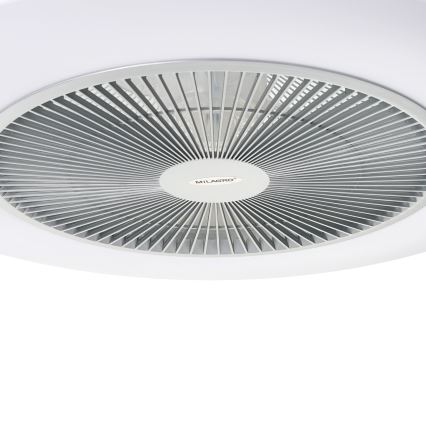 LED Stmívatelné stropní svítidlo s ventilátorem ARIA LED/38W/230V 3000-6000K stříbrná + dálkové ovládání