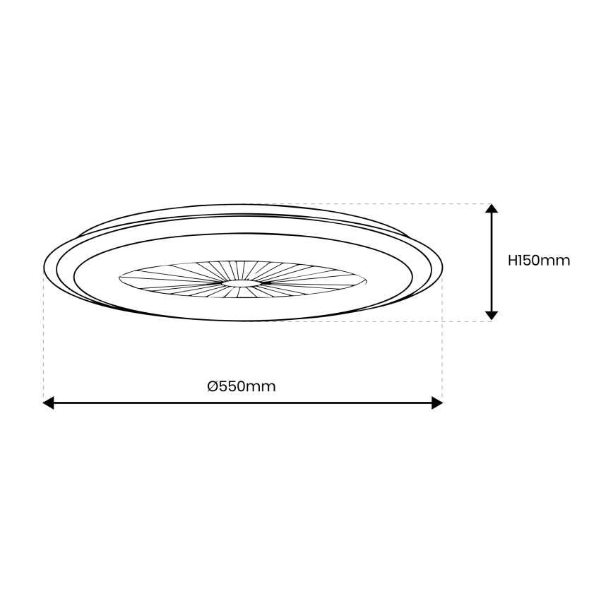 LED Stmívatelné stropní svítidlo s ventilátorem ARIA LED/38W/230V 3000-6000K stříbrná + dálkové ovládání