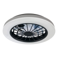 LED Stmívatelné stropní svítidlo s ventilátorem GHANA LED/24W/230V 3000-6500K bílá/černá + dálkové ovládání