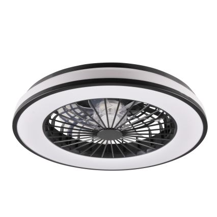 LED Stmívatelné stropní svítidlo s ventilátorem LED/48W/230V 3000-6500K černá + dálkové ovládání