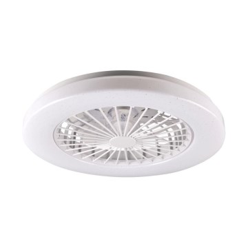 LED Stmívatelné stropní svítidlo s ventilátorem LIBYA LED/48W/230V 3000-6500K bílá + dálkové ovládání
