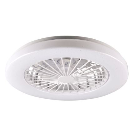 LED Stmívatelné stropní svítidlo s ventilátorem LIBYA LED/48W/230V 3000-6500K bílá + dálkové ovládání