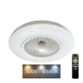 LED Stmívatelné stropní svítidlo s ventilátorem OPAL LED/72W/230V 3000-6500K + dálkové ovládání