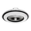 LED Stmívatelné stropní svítidlo s ventilátorem ZEPHYR LED/48W/230V 3000-6000K černá + dálkové ovládání