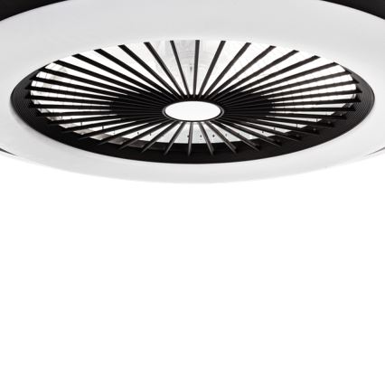 LED Stmívatelné stropní svítidlo s ventilátorem ZONDA LED/48W/230V 3000-6000K černá + dálkové ovládání