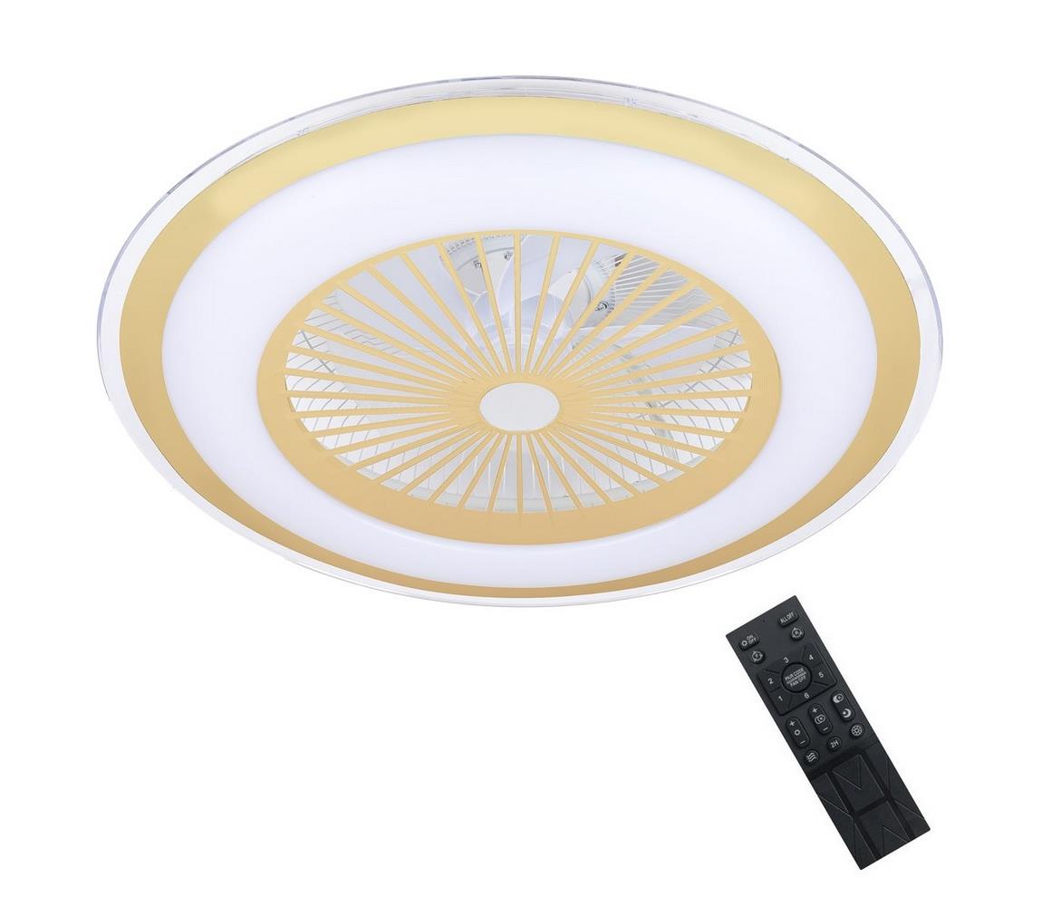 Milagro LED Stmívatelné stropní svítidlo s ventilátorem ZONDA LED/48W/230V zlatá + DO MI1978