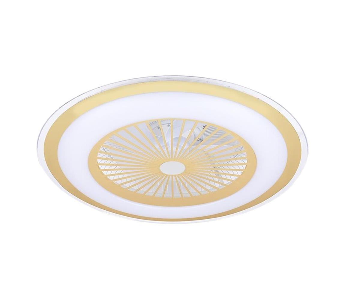 Milagro LED Stmívatelné stropní svítidlo s ventilátorem ZONDA LED/48W/230V zlatá + DO MI1978