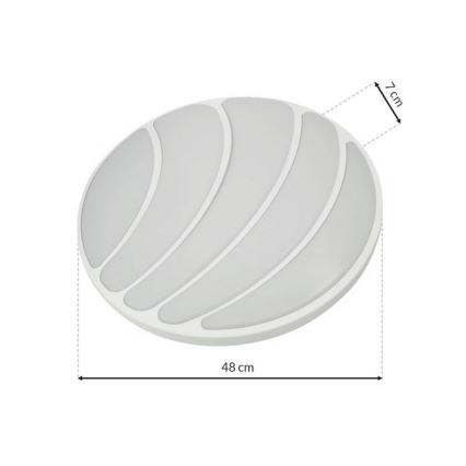LED Stmívatelné stropní svítidlo SHELL WHITE LED/40W/230V + dálkové ovládání