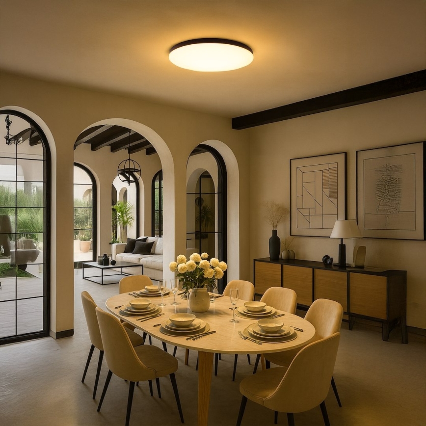 LED Stmívatelné stropní svítidlo SIENA LED/80W/230V 3000-6000K pr. 75 cm černá + dálkové ovládání