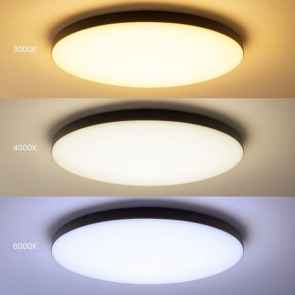 LED Stmívatelné stropní svítidlo SIENA LED/80W/230V 3000-6000K pr. 75 cm černá + dálkové ovládání