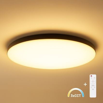LED Stmívatelné stropní svítidlo SIENA LED/80W/230V 3000-6000K pr. 75 cm černá + dálkové ovládání