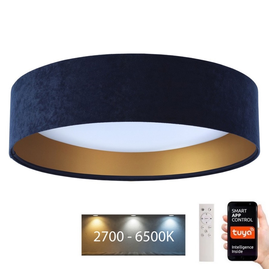 LED Stmívatelné stropní svítidlo SMART GALAXY LED/36W/230V pr. 55 cm 2700-6500K Wi-Fi Tuya modrá/zlatá + dálkové ovládání