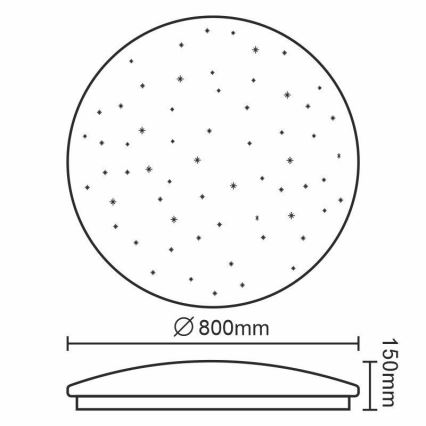 LED Stmívatelné stropní svítidlo STAR LED/90W/230V 2700-6500K + dálkové ovládání