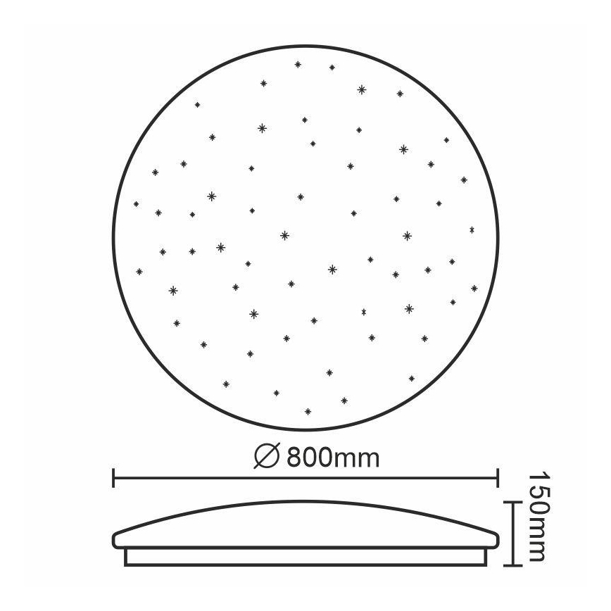 LED Stmívatelné stropní svítidlo STAR LED/90W/230V 2700-6500K + dálkové ovládání