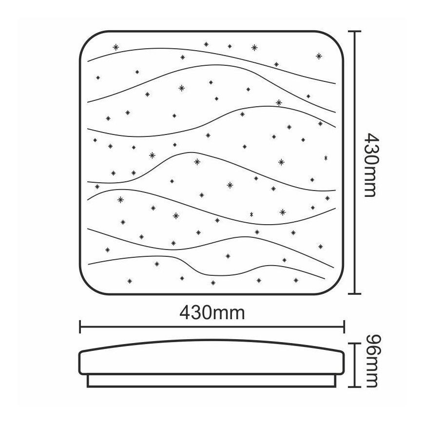 LED Stmívatelné stropní svítidlo STARS LED/50W/230V + dálkové ovládání 