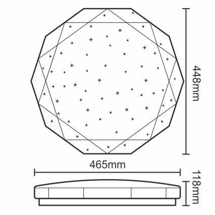 LED Stmívatelné stropní svítidlo STARS LED/50W/230V + dálkové ovládání