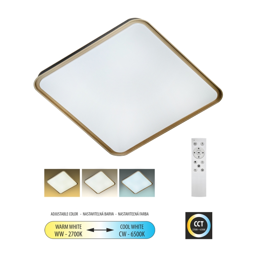LED Stmívatelné stropní svítidlo UNA LED/60W/230V 2700-6500K 50x50 cm + dálkové ovládání