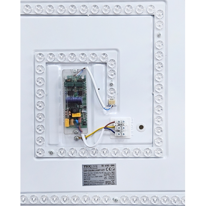 LED Stmívatelné stropní svítidlo UNA LED/60W/230V 2700-6500K 50x50 cm + dálkové ovládání