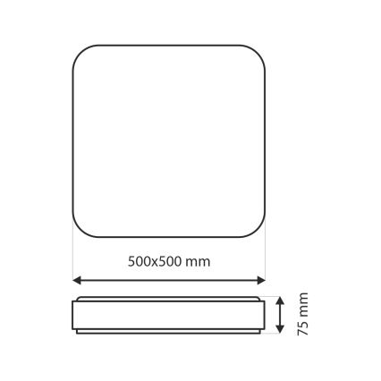 LED Stmívatelné stropní svítidlo UNA LED/60W/230V 2700-6500K 50x50 cm + dálkové ovládání