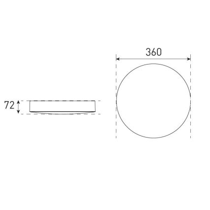 LED Stmívatelné koupelnové stropní svítidlo VARIO LUMO LED/13/18W/230V 3000/4000/5700K pr. 36 cm IP44 černá