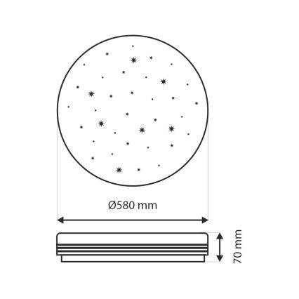 LED Stmívatelné stropní svítidlo VENTA LED/60W/230V 2700-6500K pr. 58 cm + dálkové ovládání