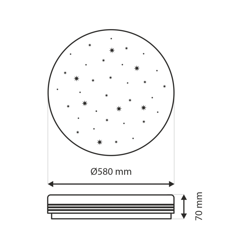 LED Stmívatelné stropní svítidlo VENTA LED/60W/230V 2700-6500K pr. 58 cm + dálkové ovládání