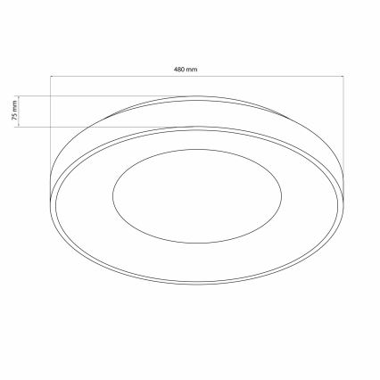 LED Stmívatelné koupelnové stropní svítidlo WITOLD LED/72W/230V pr. 48 cm 3000-6000K IP44 + dálkové ovládání