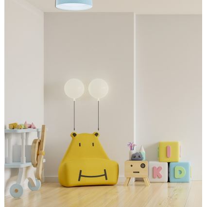 LED Stmívatelné dětské stropní svítidlo SMART GALAXY KIDS LED/24W/230V 3000-6500K puntíky tyrkysová/bílá + dálkové ovládání